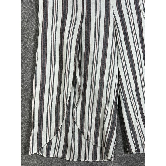 Maurices Linen Rayon Striped Split‎ Wide Leg Cropped Pants Womens Size XXL Belt - Picture 8 of 16